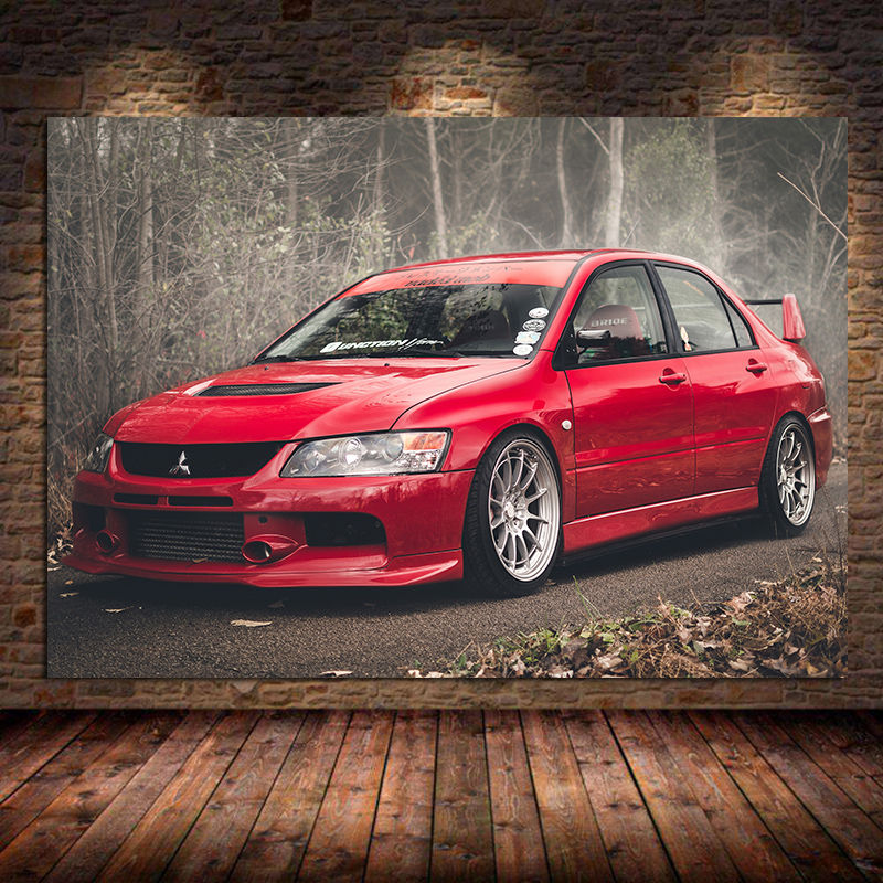 Interior Design Studio - Supercar Posters Lancer Evo Rode Auto