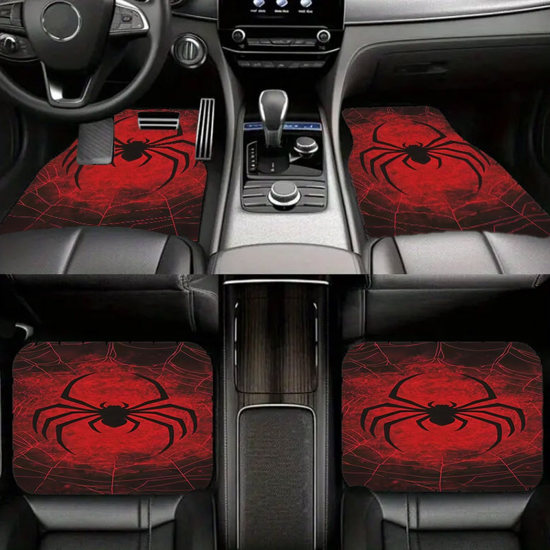 Interior Design Web Free - 5 stuks autovloermatten, zwart spinnen- en
