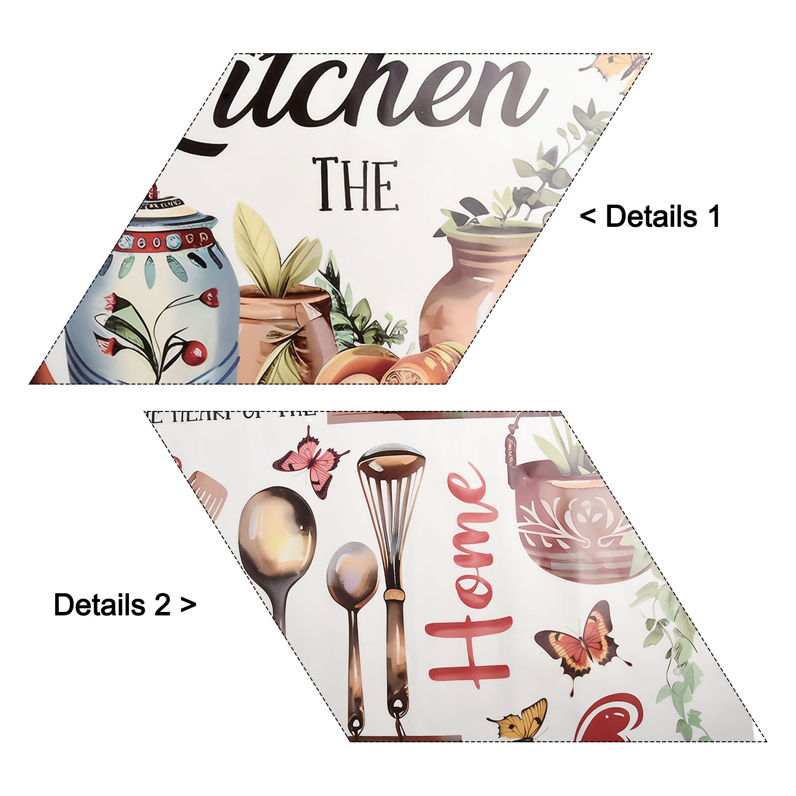Interior Design Living Room And Kitchen - Bloemendesign PVC-wandsticker voor woonkamer, keuken, eetgedeelte,