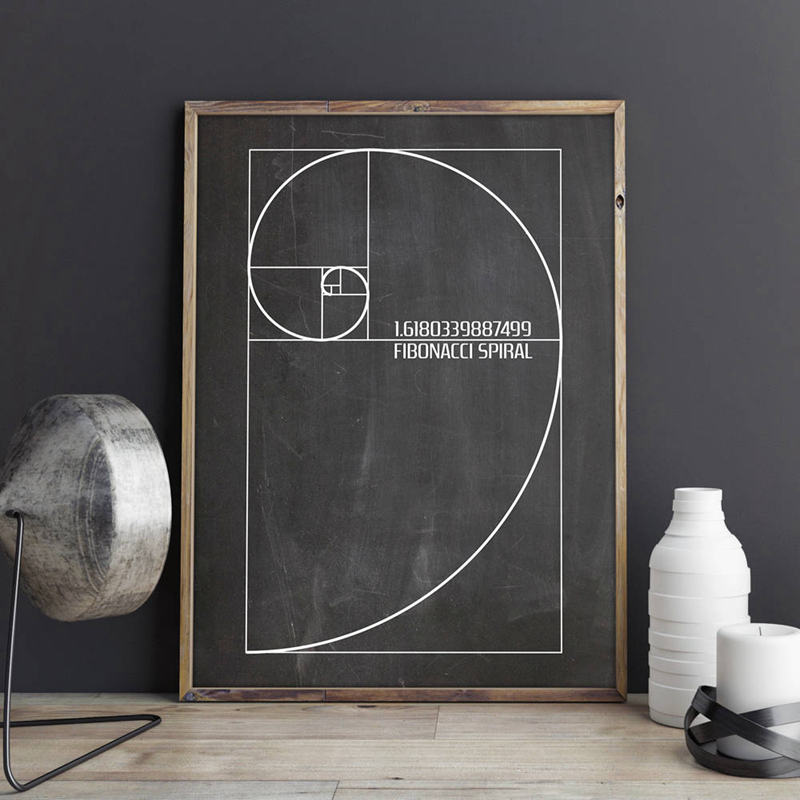 Interior Design Studio - Fibonacci Spiraal Patent Wall Art Canvas