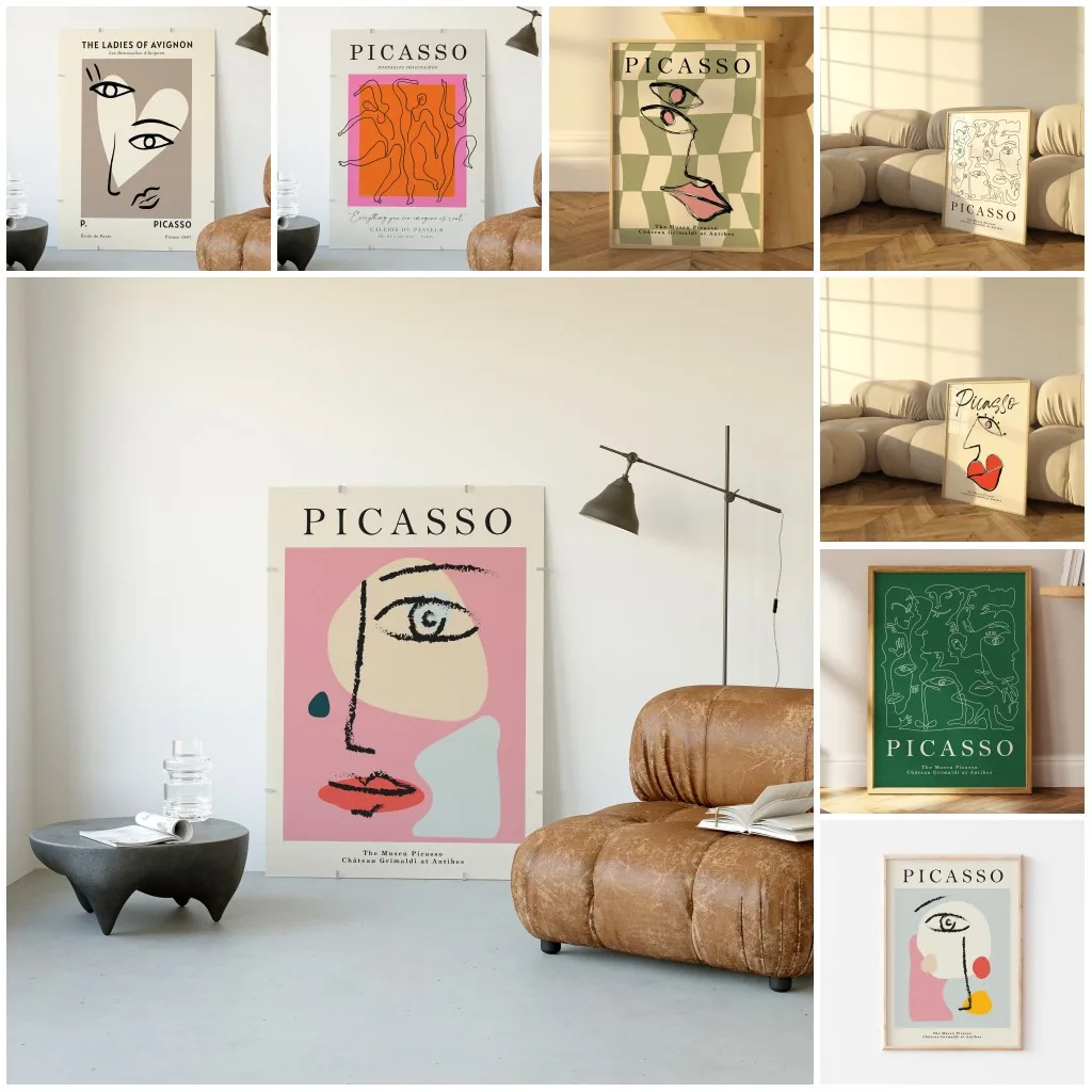 Interior Design Studio - Picasso Tentoonstelling Wall Art Print Abstract