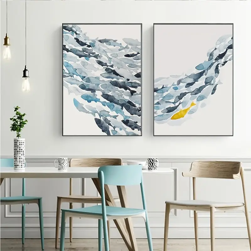 3 Stuks Aquarel Vis Groep Muur - Interior Design Studio recensie en prijs