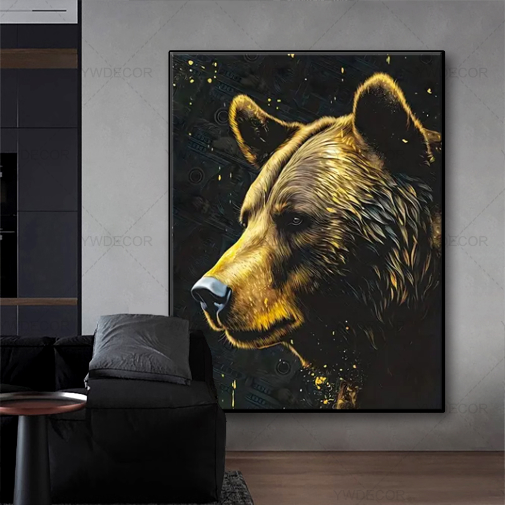 Stier en beer dieren schilderi - Interior Design Sketch recensie en prijs